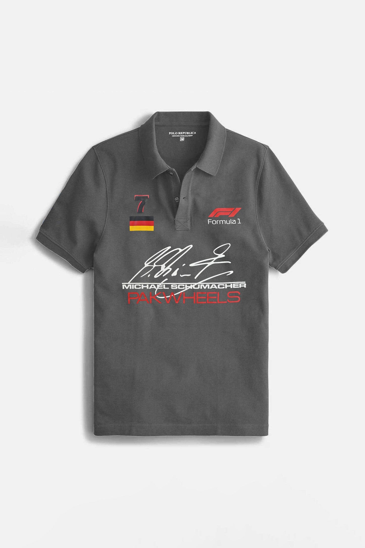 Polo Republica Men's PakWheels Formula 1 Printed Short Sleeve Polo Shirt