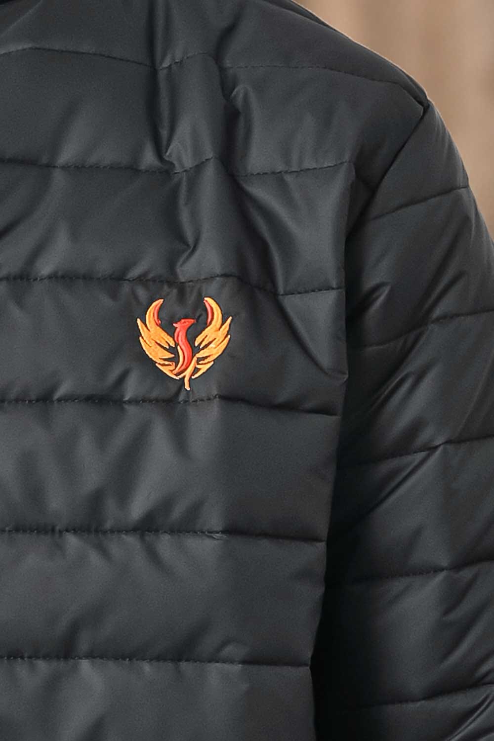 Burnt Soul Men's Phoenix Embroidered Long Sleeve Puffer Jacket Men's Jacket IBT 