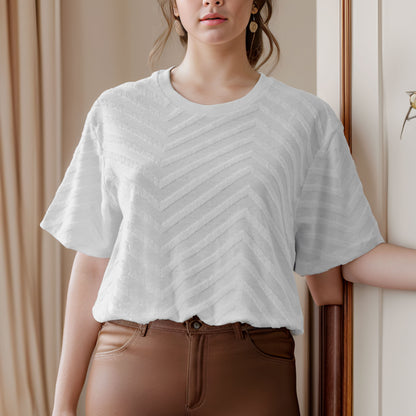 Max 21 Women's Wels Design Short Sleeve Tee Shirt Women's Tee Shirt SZK White S 