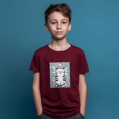 Polo Republica Boy's Kitty Printed Tee Shirt Boy's Tee Shirt Polo Republica Maroon 1-2 Years 