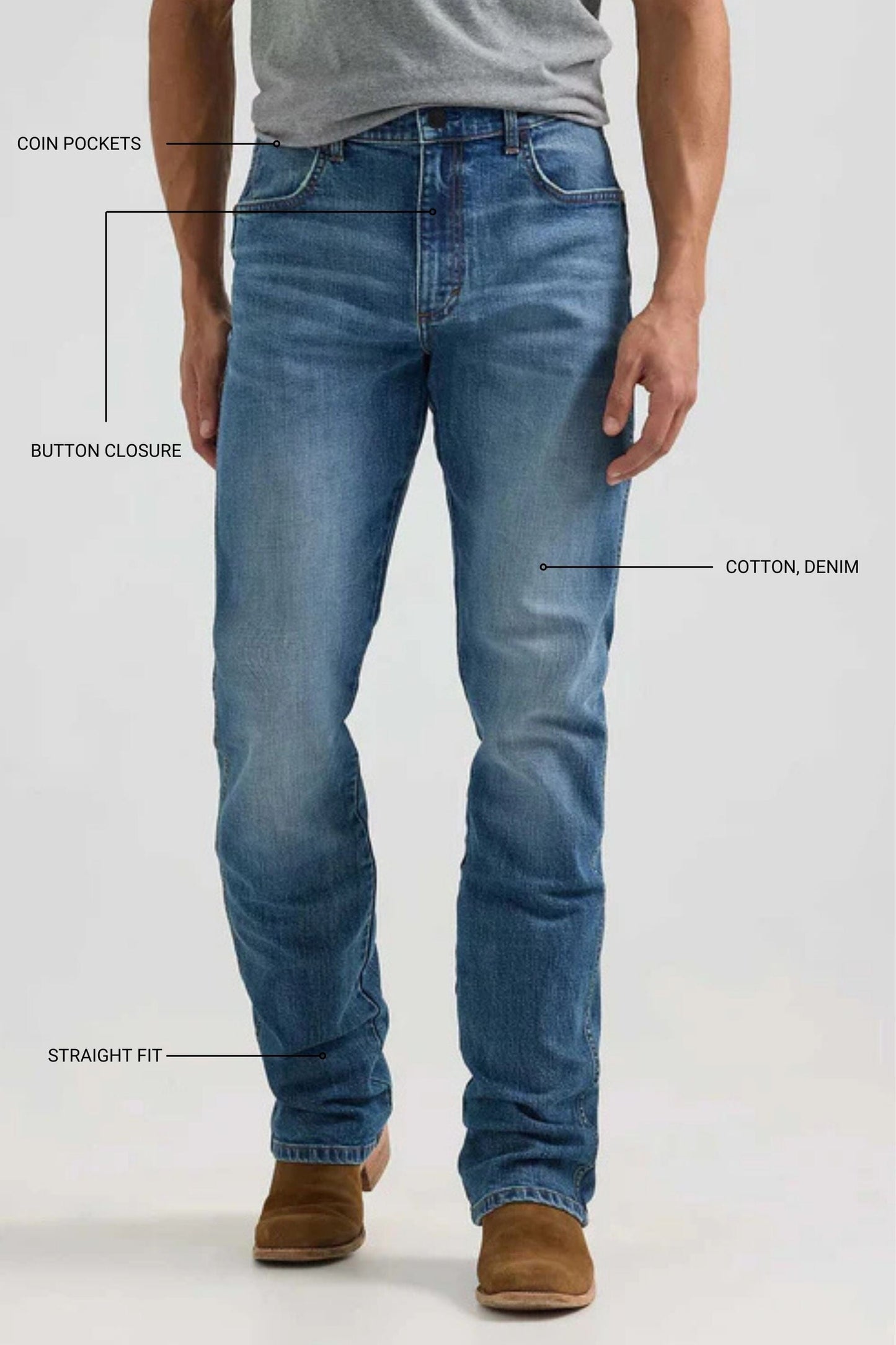 Cut Label Men's Wrangler Straight Fit Denim