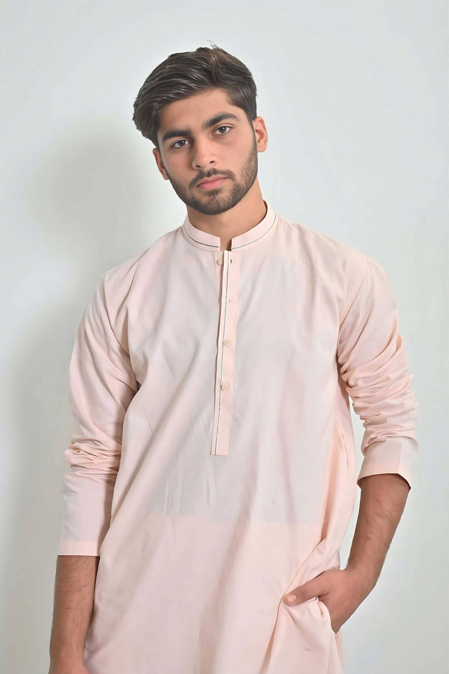 Hud Hud Men's Verviers Mandarin Collar Stitched Kurta Men's Kurta MHJ