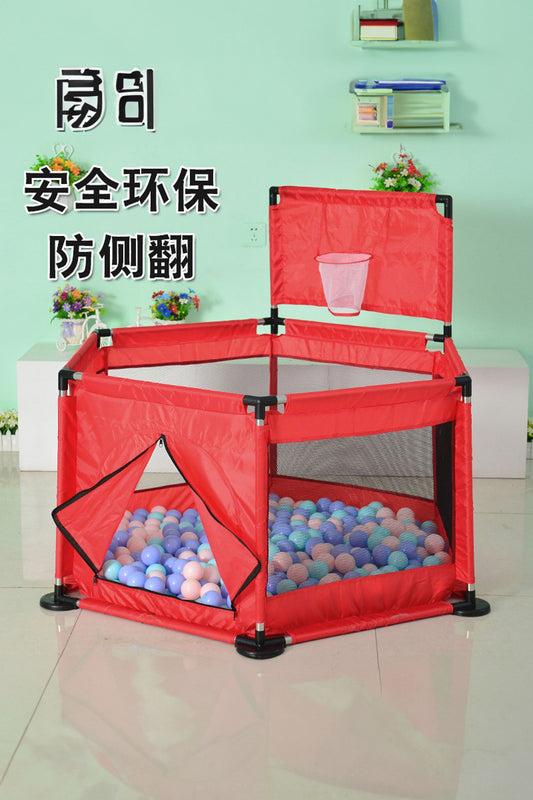 Kids Foldable Playpen Tent With Basketball Hoop