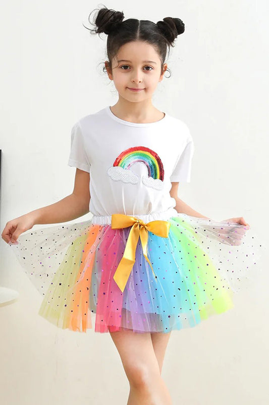 Girl's Elasticated Waist Fancy Net Skirt With Bow