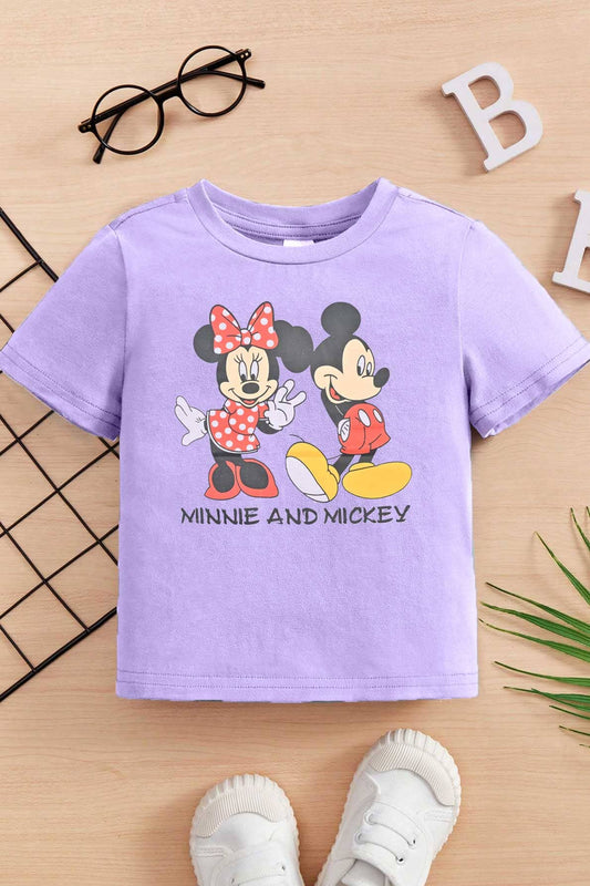 Minoti Kid's Minnie And Mickey Printed Tee Shirt Boy's Tee Shirt First Choice 