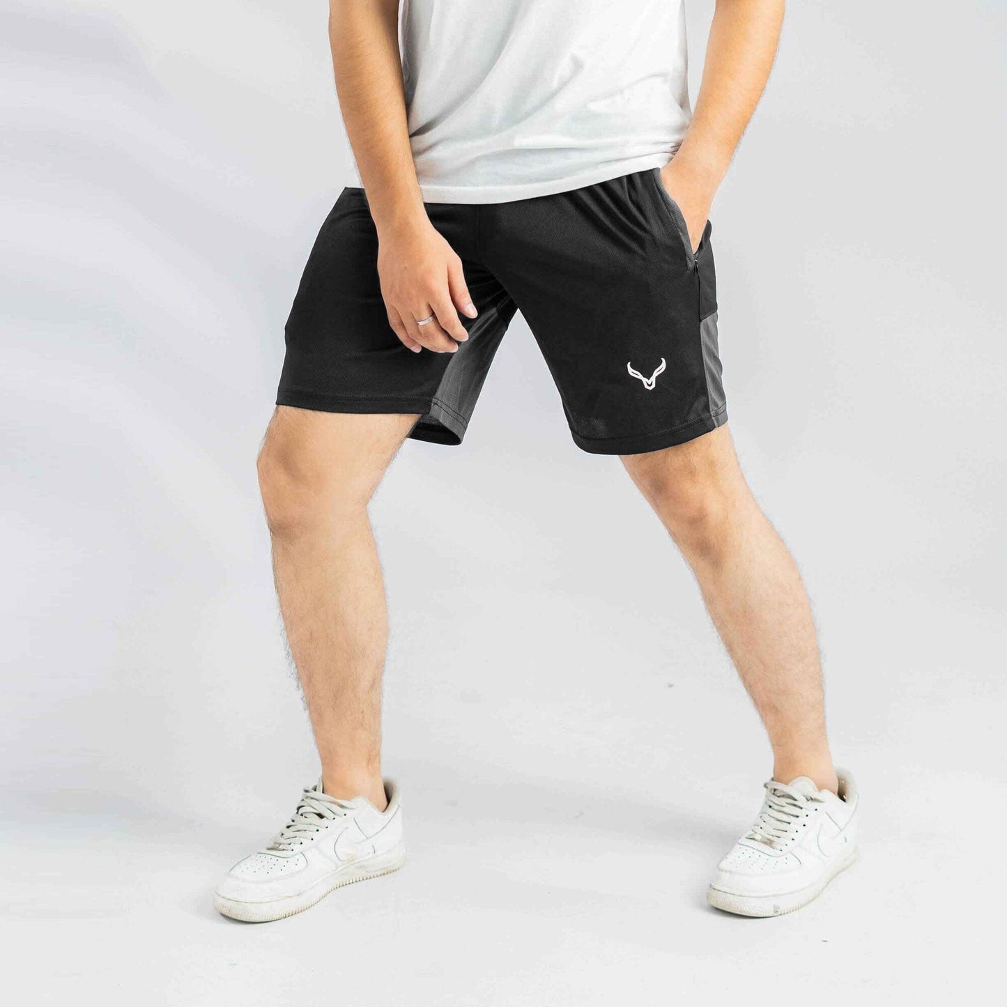 Polo Athletica Men's Rapid-Dry Gym Activewear Shorts with Side Panel Men's Shorts Polo Republica Black & Graphite S 