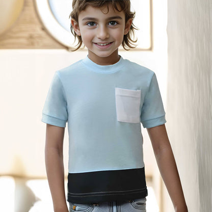 Polo Republica Kid's Contrast Pocket Panel Minor Fault Tee Shirt Kid's Tee Shirt Polo Republica Sky 2-3 Years 