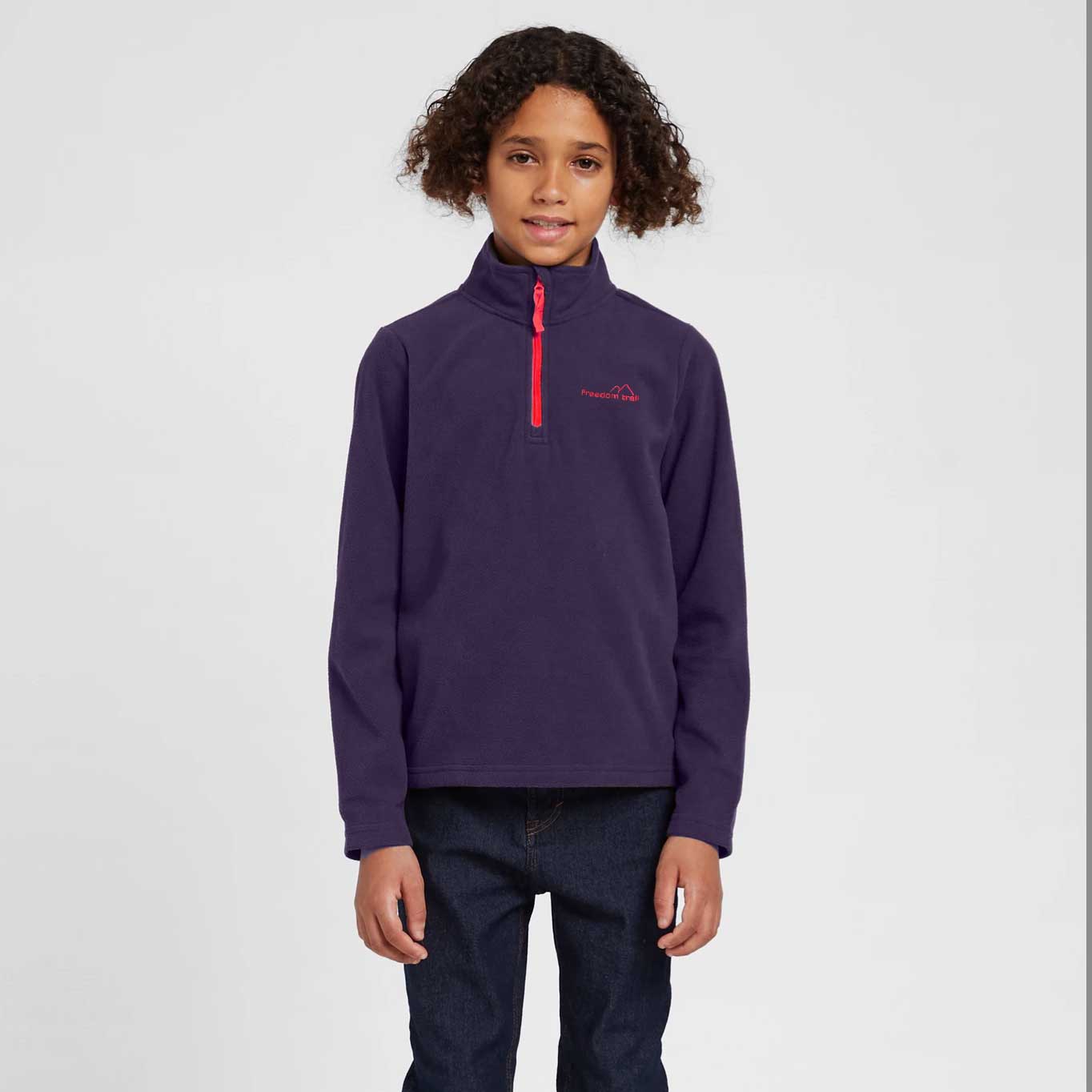Freedom Trail Boy's Quarter Zipper Polar Fleece Sweat Shirt Boy's Sweat Shirt Syed Adeel Zafar Purple 9-10 Years 