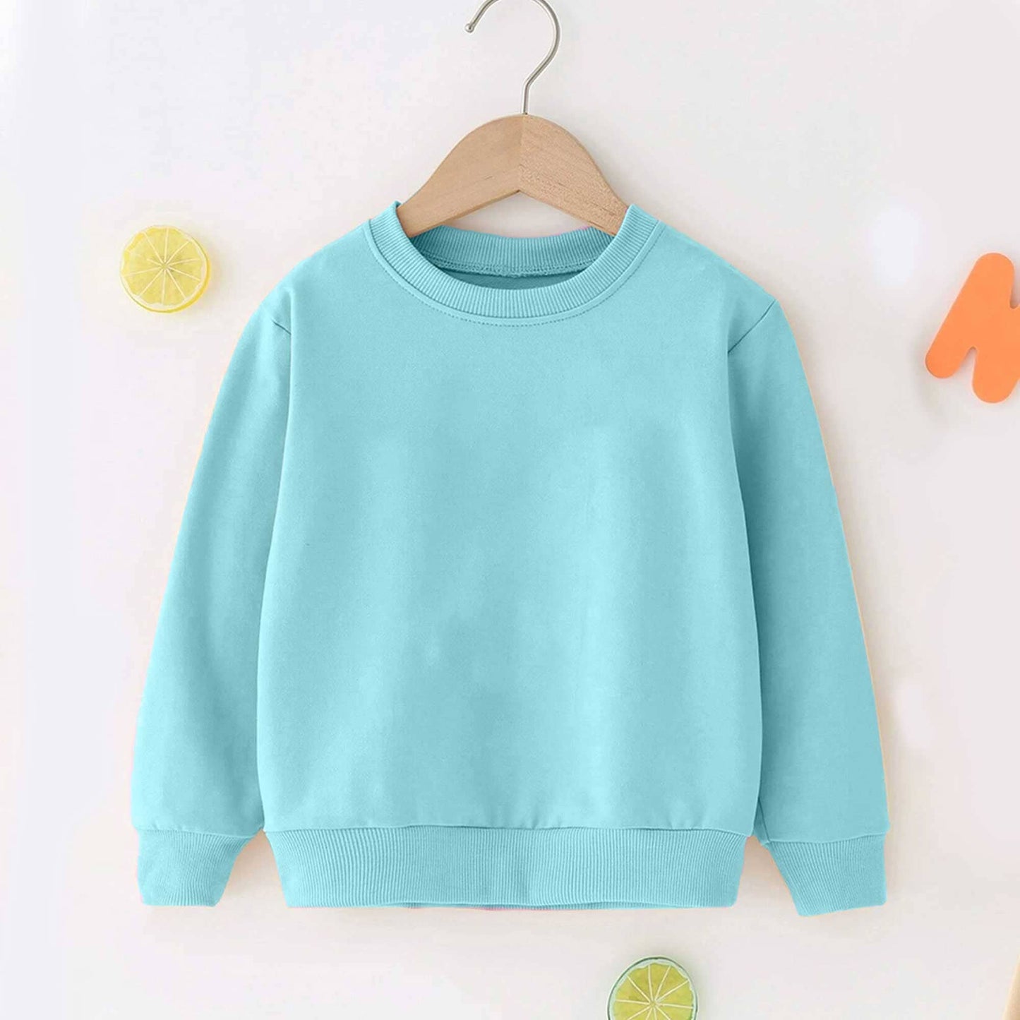 Rabbit Skins Kid's Solid Minor Fault Fleece Sweat Shirt Kid's Sweat Shirt SNR Turquoise 2 Years 