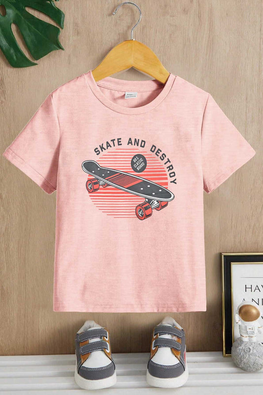 Minoti Kid's Skate And Destroy Printed Tee Shirt Boy's Tee Shirt First Choice 
