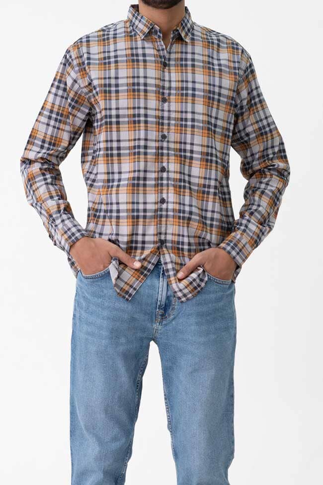 Scanners Elegant Men's Plaid Casual Shirt