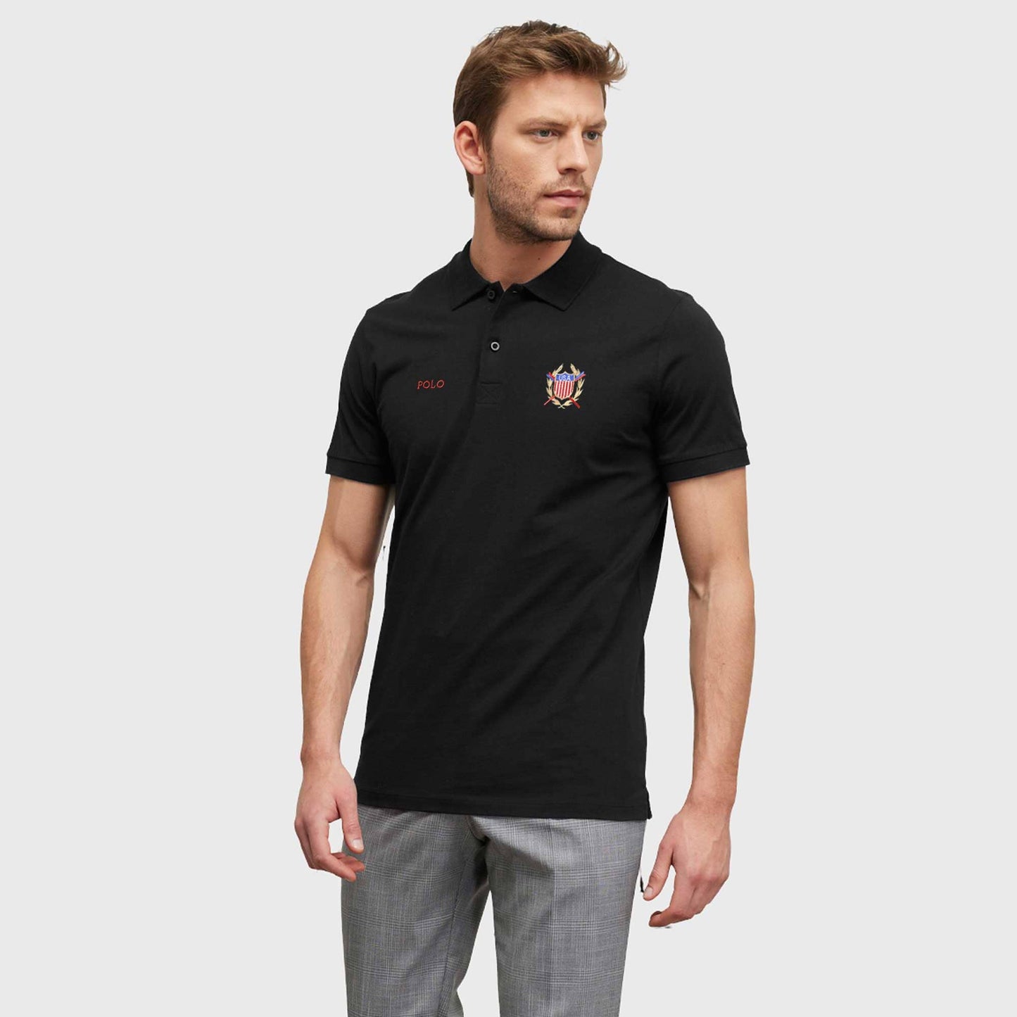Polo Republica Men's USA & Polo Embroidered Short Sleeve Polo Shirt Men's Polo Shirt Polo Republica 