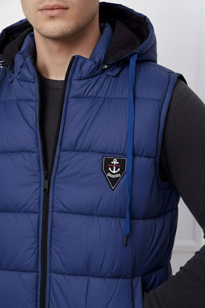 Men's Anchor Detachable Hood Puffer Gilet