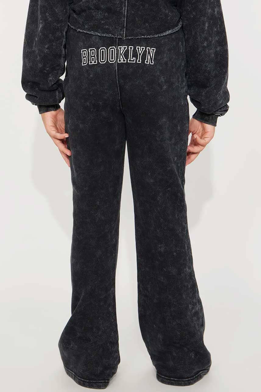 NK Girl's Acid Wash Flare Leg Trousers