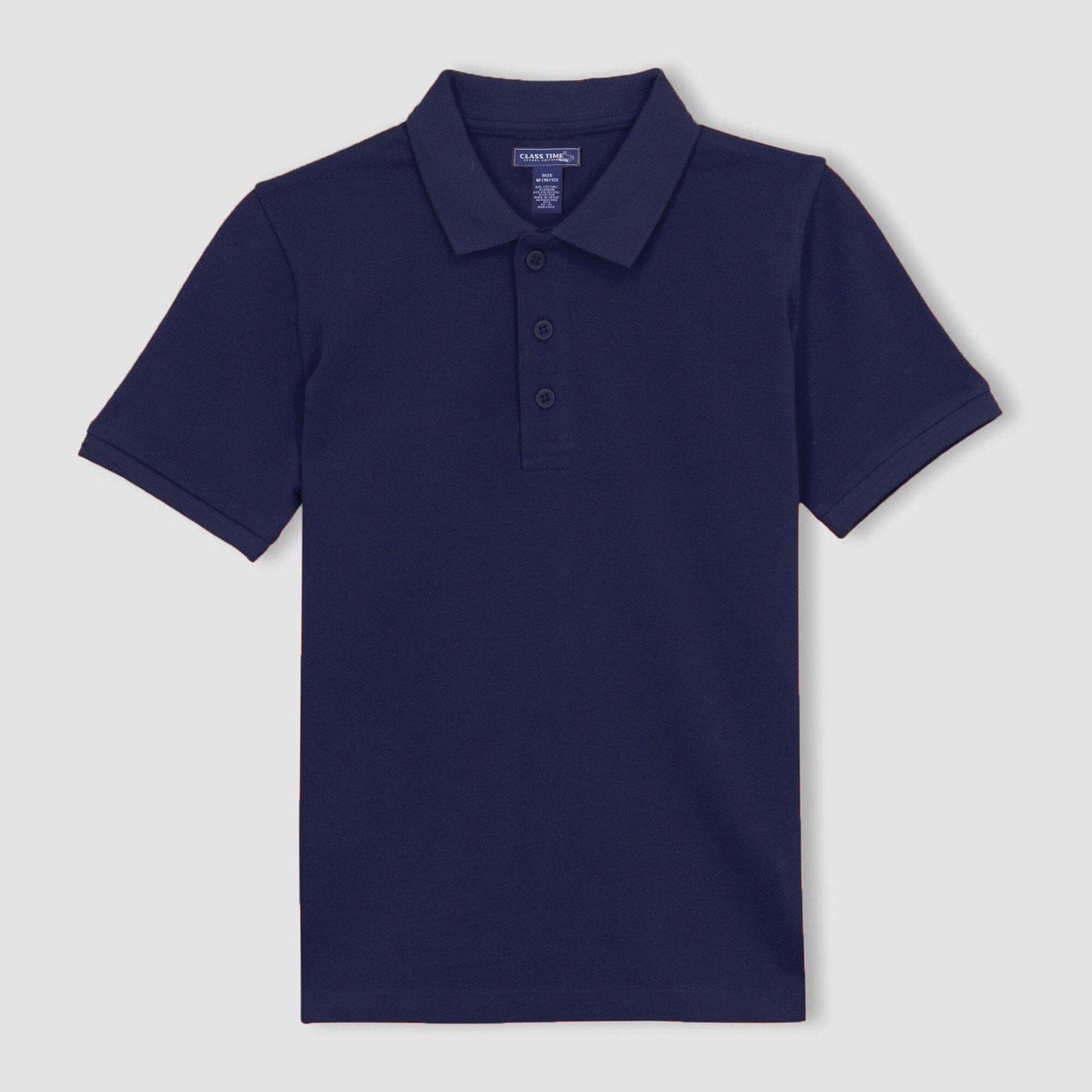 Class Time Boy's Short Sleeve Pique Polo Shirt Navy