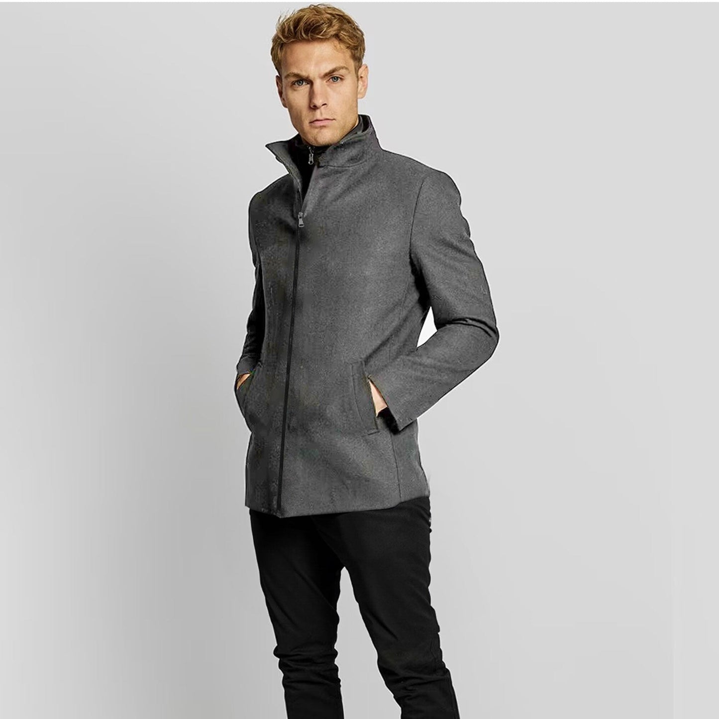 Fashion Men's Hasselt Long Sleeve Zipper Jacket Men's Jacket First Choice Dark Grey XL