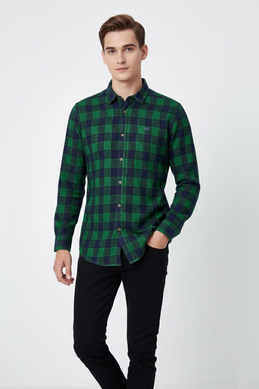 Scanners Men's Plaid Check Casual Shirt