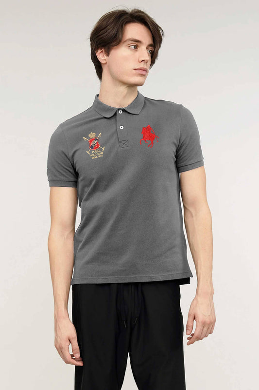 Polo Republica Men's Horse Rider & PR Crest Embroidered Short Sleeve Polo Shirt Men's Polo Shirt Polo Republica 
