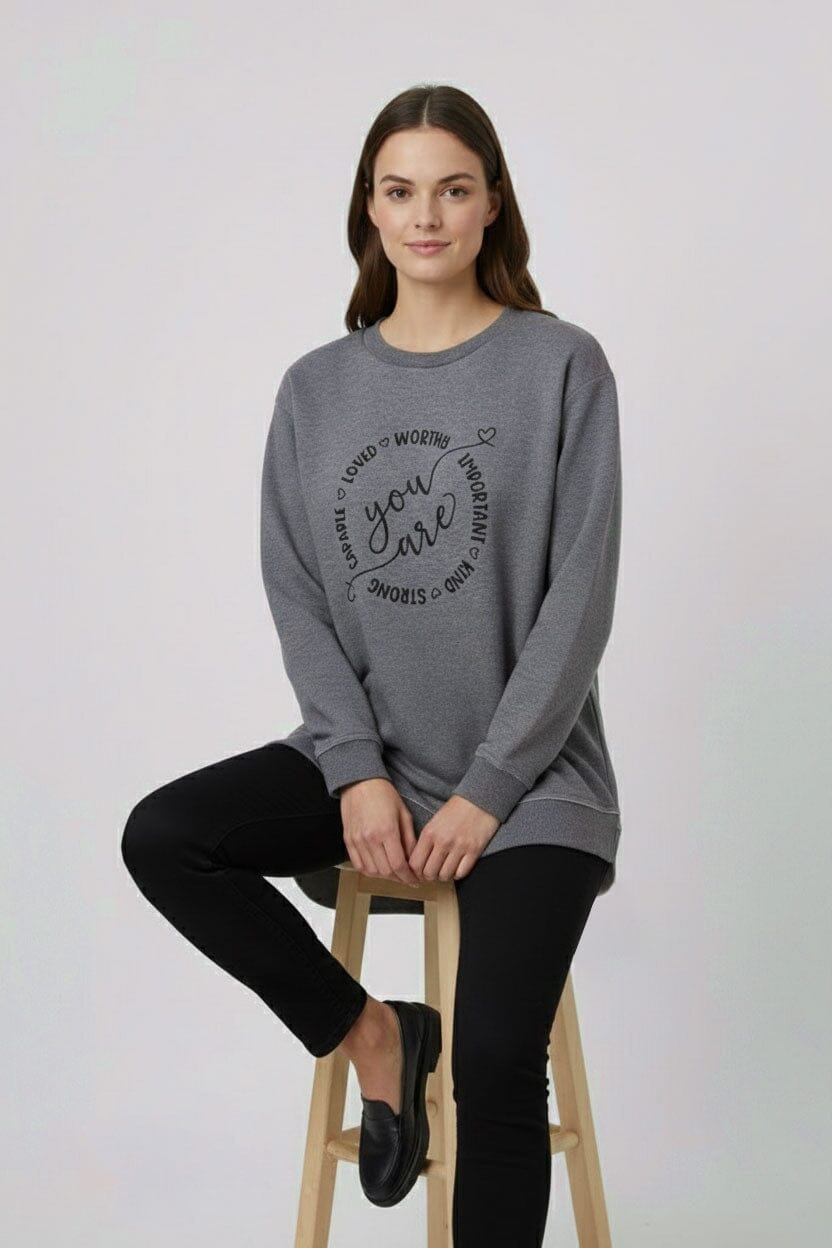 L.A.T Women's Printed High Low Hem Sweatshirt