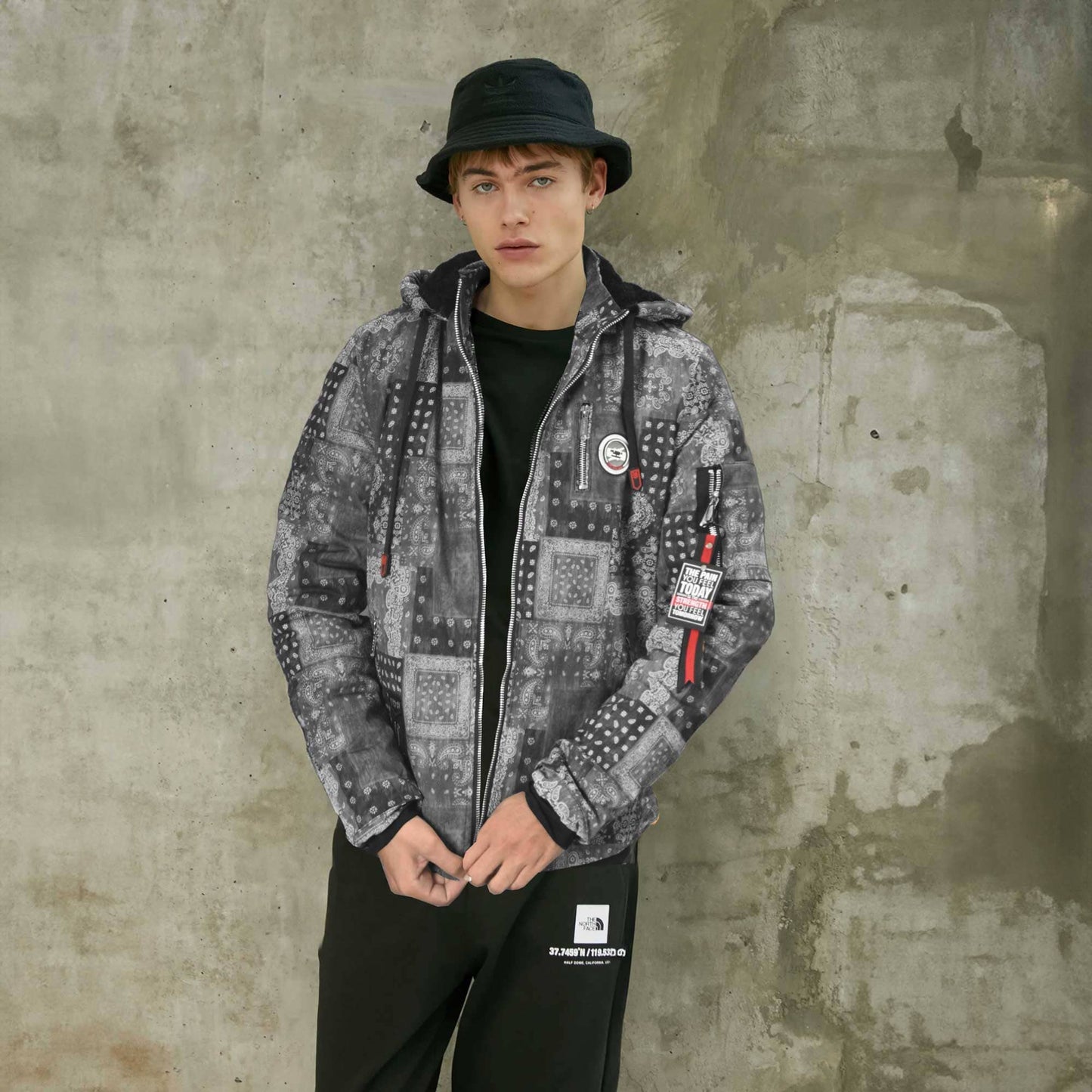 YSSK Homme Men's AH Long Sleeve Hooded Zipper Jacket Men's Jacket First Choice Black L