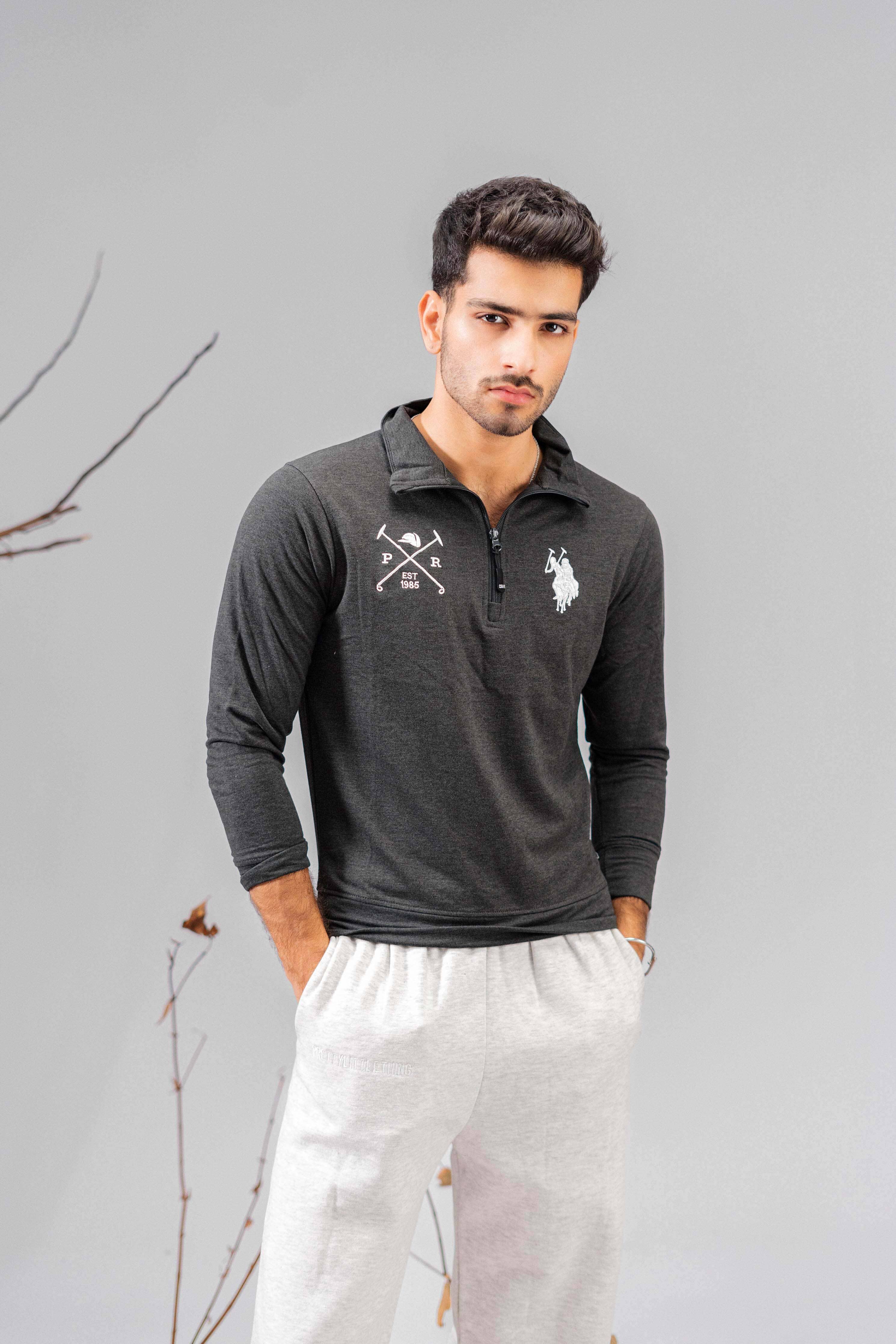 Polo Republica Men's Quarter Zipper Double Pony & Mallets Embroidered elo