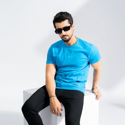 Polo Republica Men's Essentials Combed Cotton Short Sleeve Tee Shirt Men's Tee Shirt Polo Republica Turquoise Blue S 