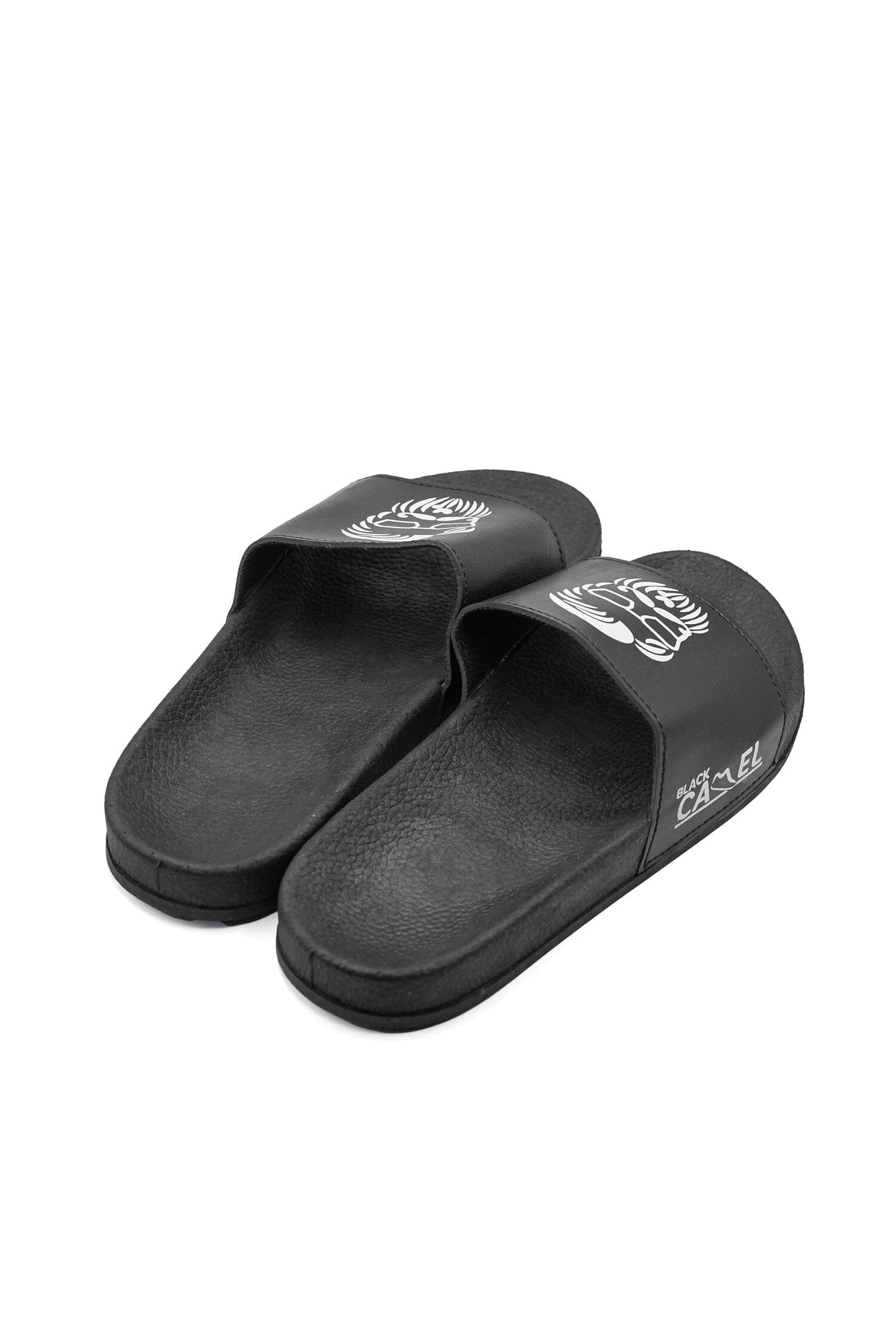 Black Camel Men's Bearded Face Printed Slide Slippers Men's Shoes Hamza Traders (Sale Basis)