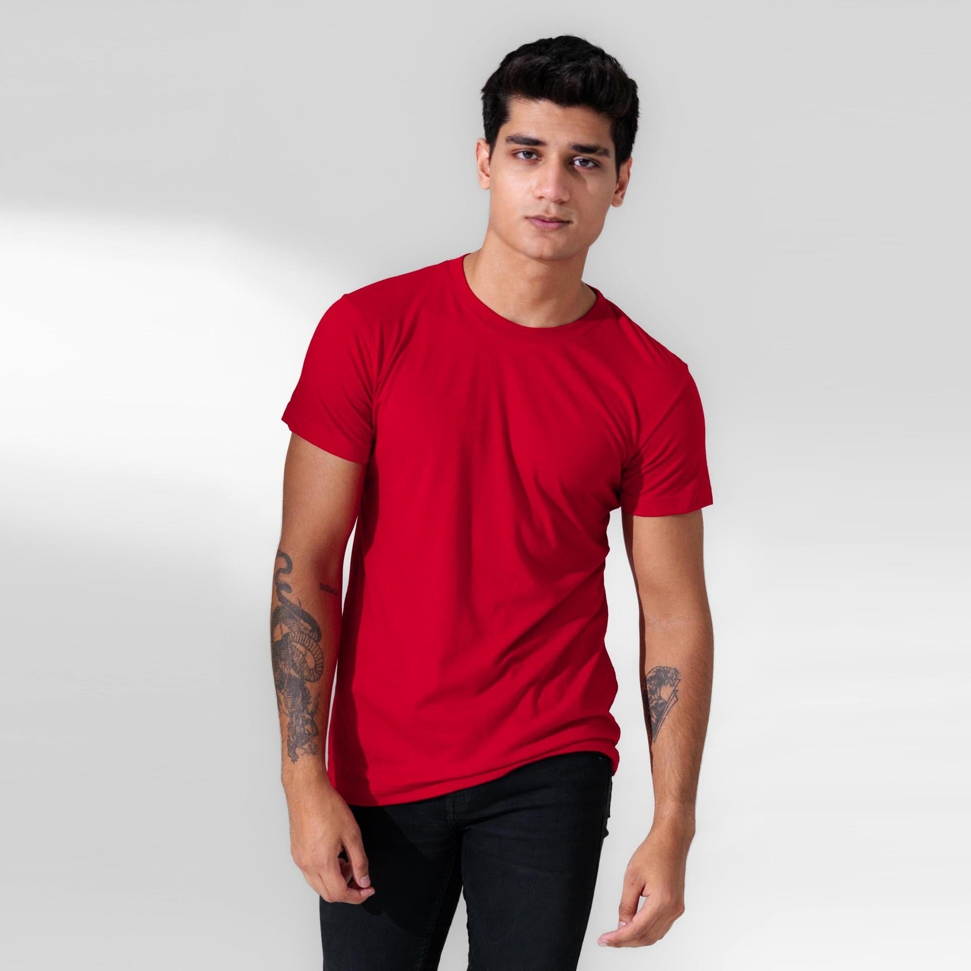 Polo Republica Men's Essentials Combed Cotton Short Sleeve Tee Shirt Men's Tee Shirt Polo Republica Red S 