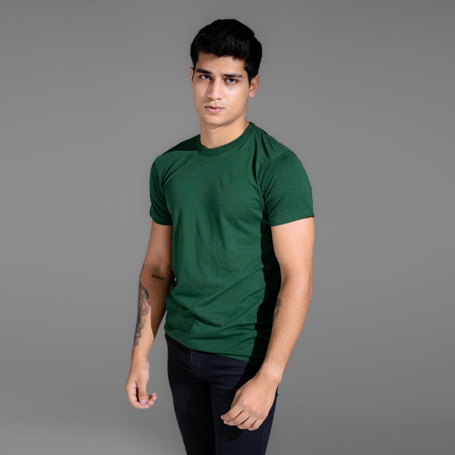 Polo Republica Men's Essentials Combed Cotton Short Sleeve Tee Shirt Men's Tee Shirt Polo Republica Bottle Green S 