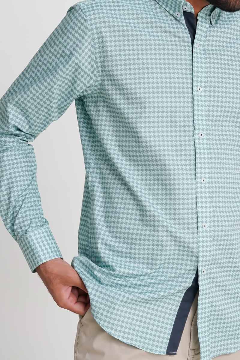 Eternity Men's Slim Fit Houndstooth Casual Shirt