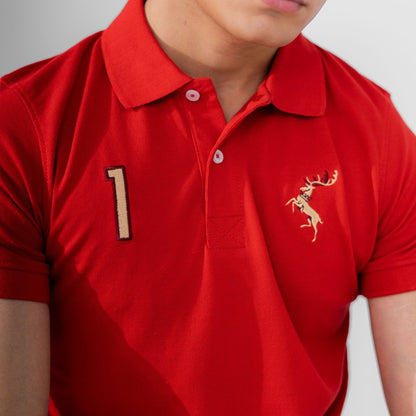 Polo Republica Men's Deer & 1 Embroidered Short Sleeve Polo Shirt Men's Polo Shirt Polo Republica 