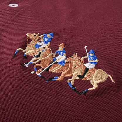 Polo Republica Men's Triple Pony & 8 Embroidered Short Sleeve Polo Shirt Men's Polo Shirt Polo Republica 