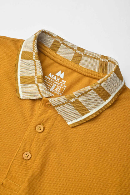 Max 21 Men's Check Collar Design Polo Shirt Men's Tee Shirt SZK 