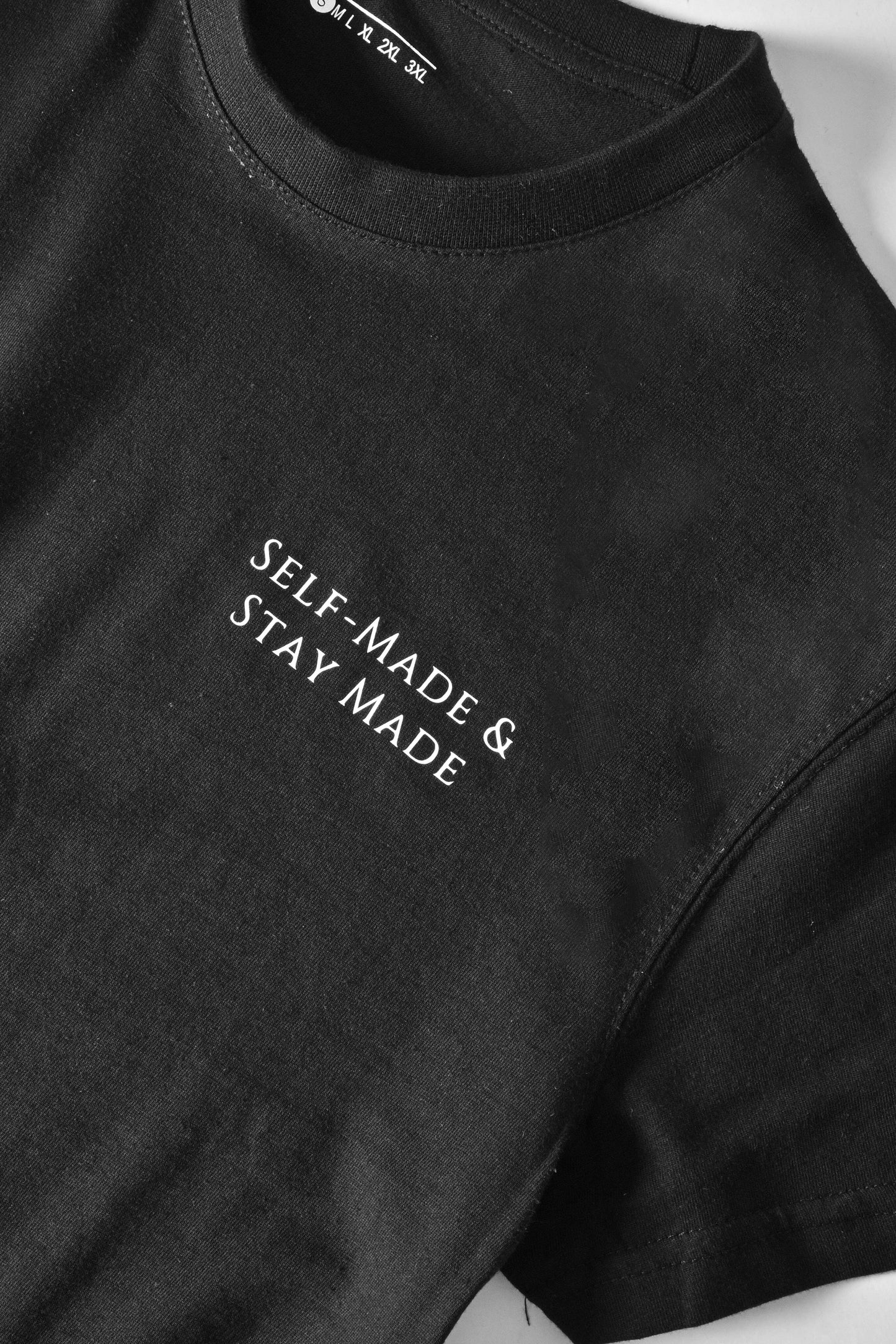 Men's Self Made & Stay Made Printed Crew Neck Tee Shirt