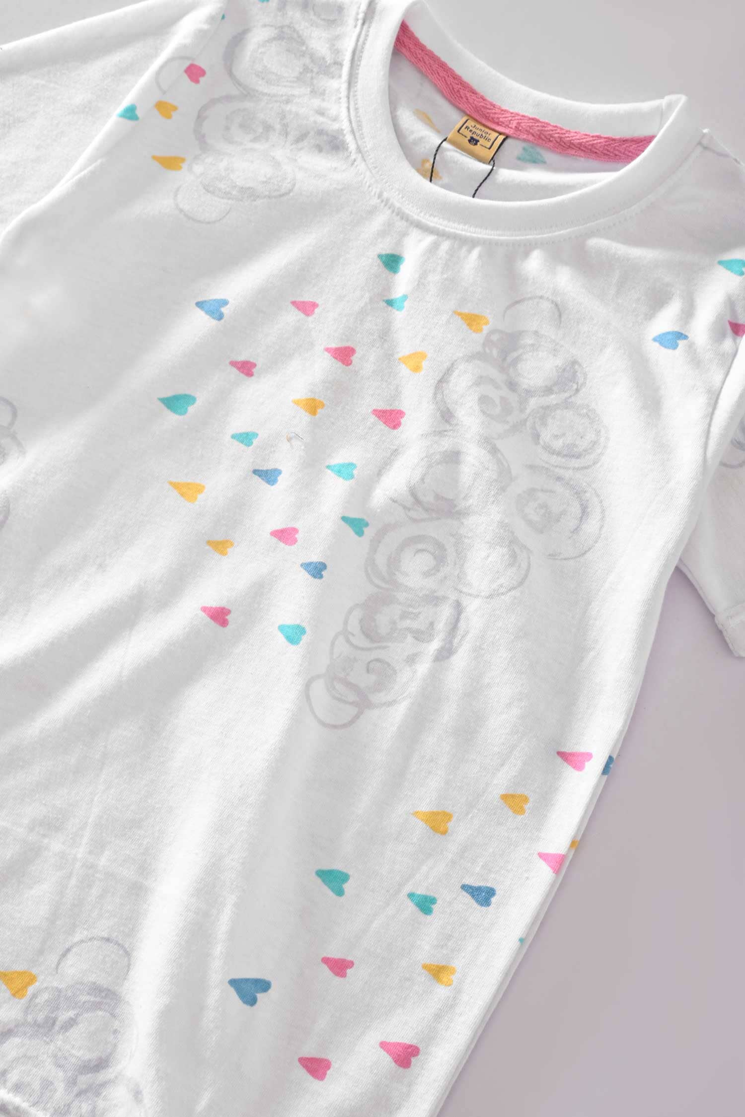 Junior Republic Kid's Heart Printed Tee Shirt