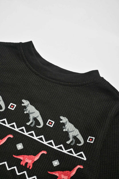 CD Kid's Pitseng Dinosaur Printed Long Sleeve Thermal Sweat Shirt Kid's Sweat Shirt Syed Adeel Zafar 