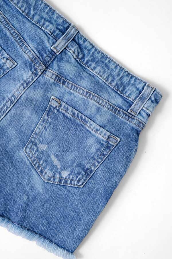 Cut Label Girl's Acid Washed Denim Shorts
