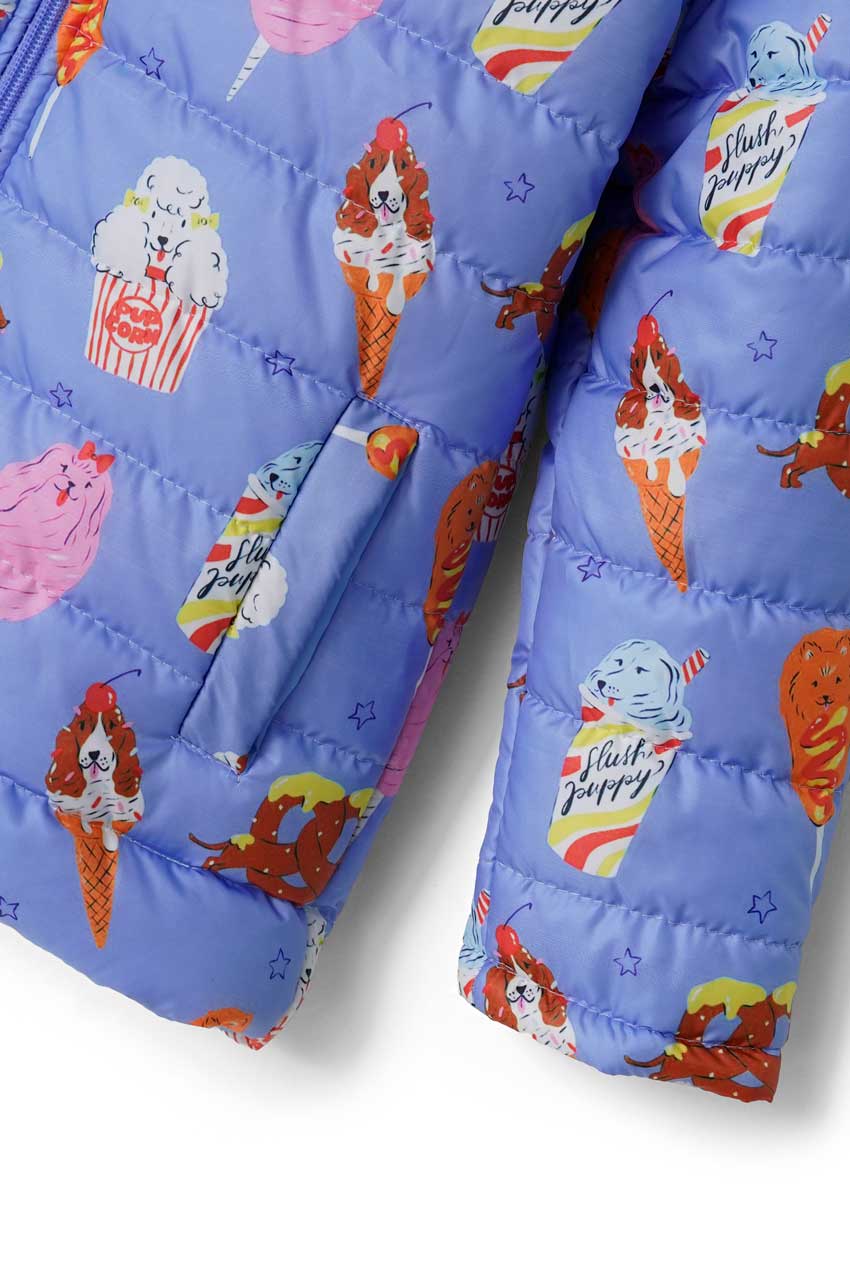 Olive Outfits Kid's Lightweight Hooded Puffer Jacket