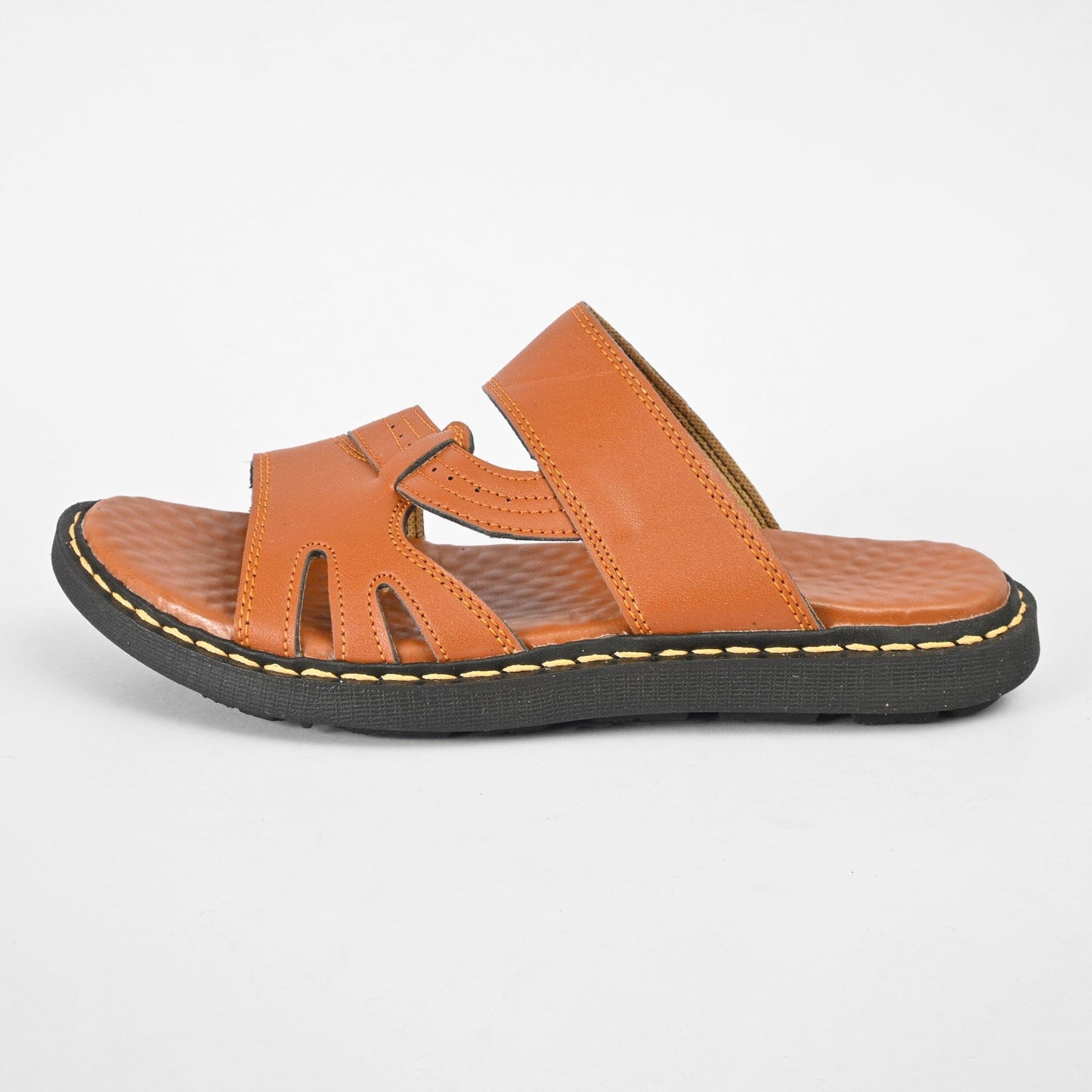 MR Men's Taastrup Padded Sole PU Leather Chappal Men's Shoes SNAN Traders Mustard EUR 39