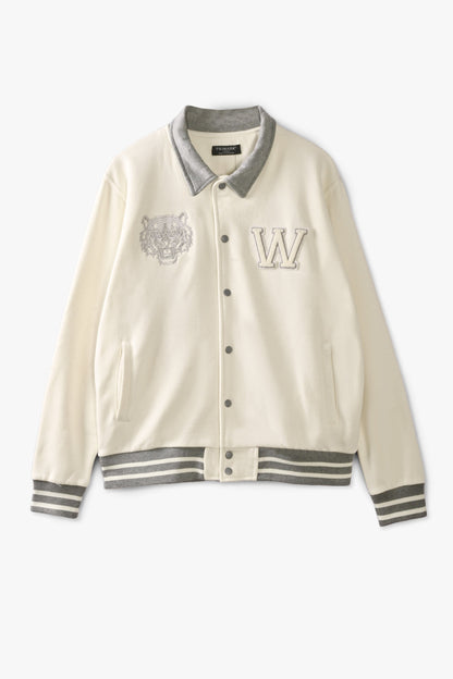 Primark Men's Tiger Embroidered Baseball Varsity Fleece Jacket Men's Jacket HAS Apparel 
