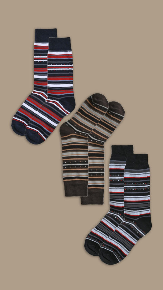 Men's Dots Design Crew Socks - Pack Of 3 Pairs Socks RKI 