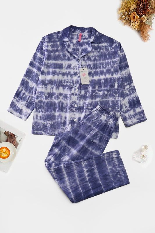 HUD HUD Women’s Tie & Dye Design Sleeping Suit Women's Sleep Wear MHJ 