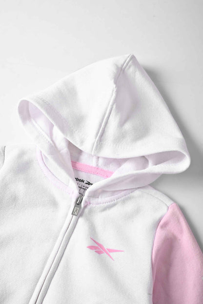 Reebok Kids' Contrast Sleeves Fleece Zipper Hooded Sweat suit Set-2 Pcs Kid's tracksuit Fiza 