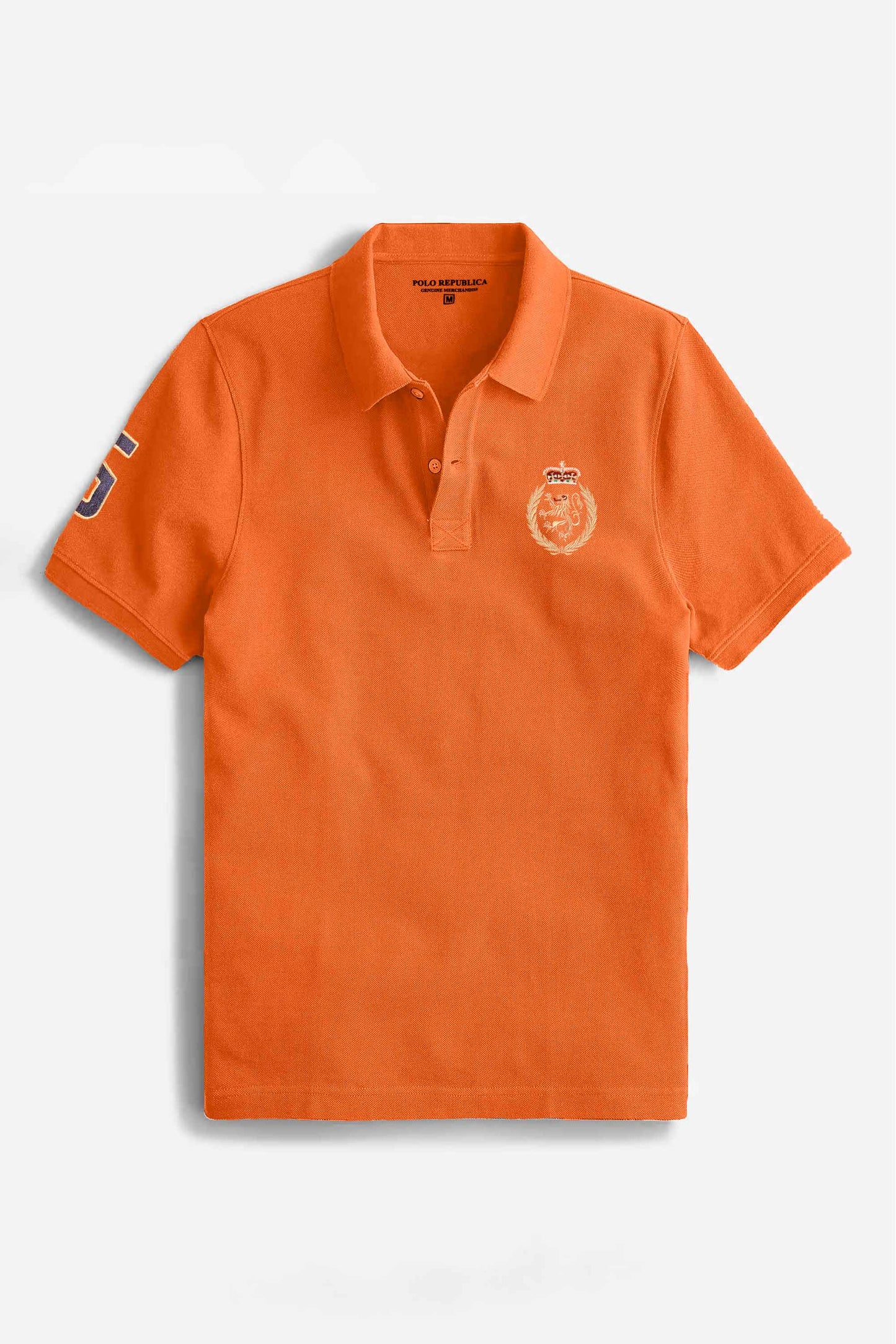 Polo Republica Men's Lion Crest & 5 Embroidered Short Sleeve Polo Shirt Men's Polo Shirt Polo Republica 