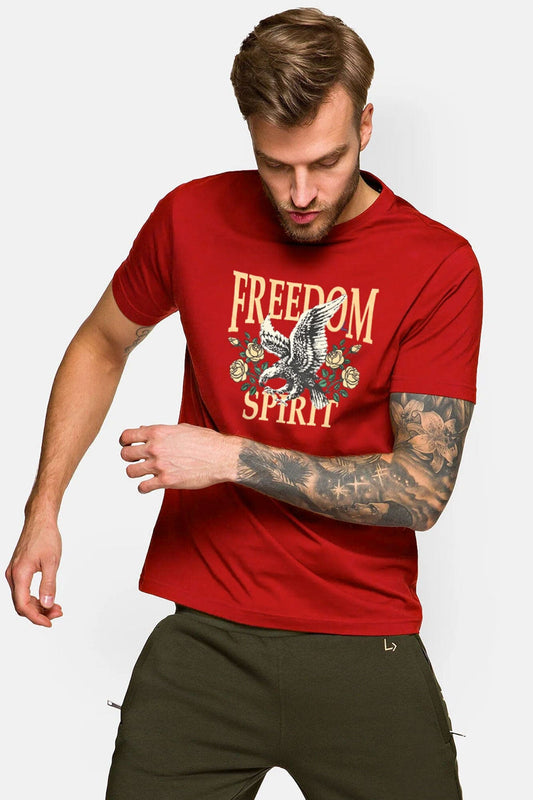 Polo Republica Men's Freedom Printed Crew Neck Tee Shirt