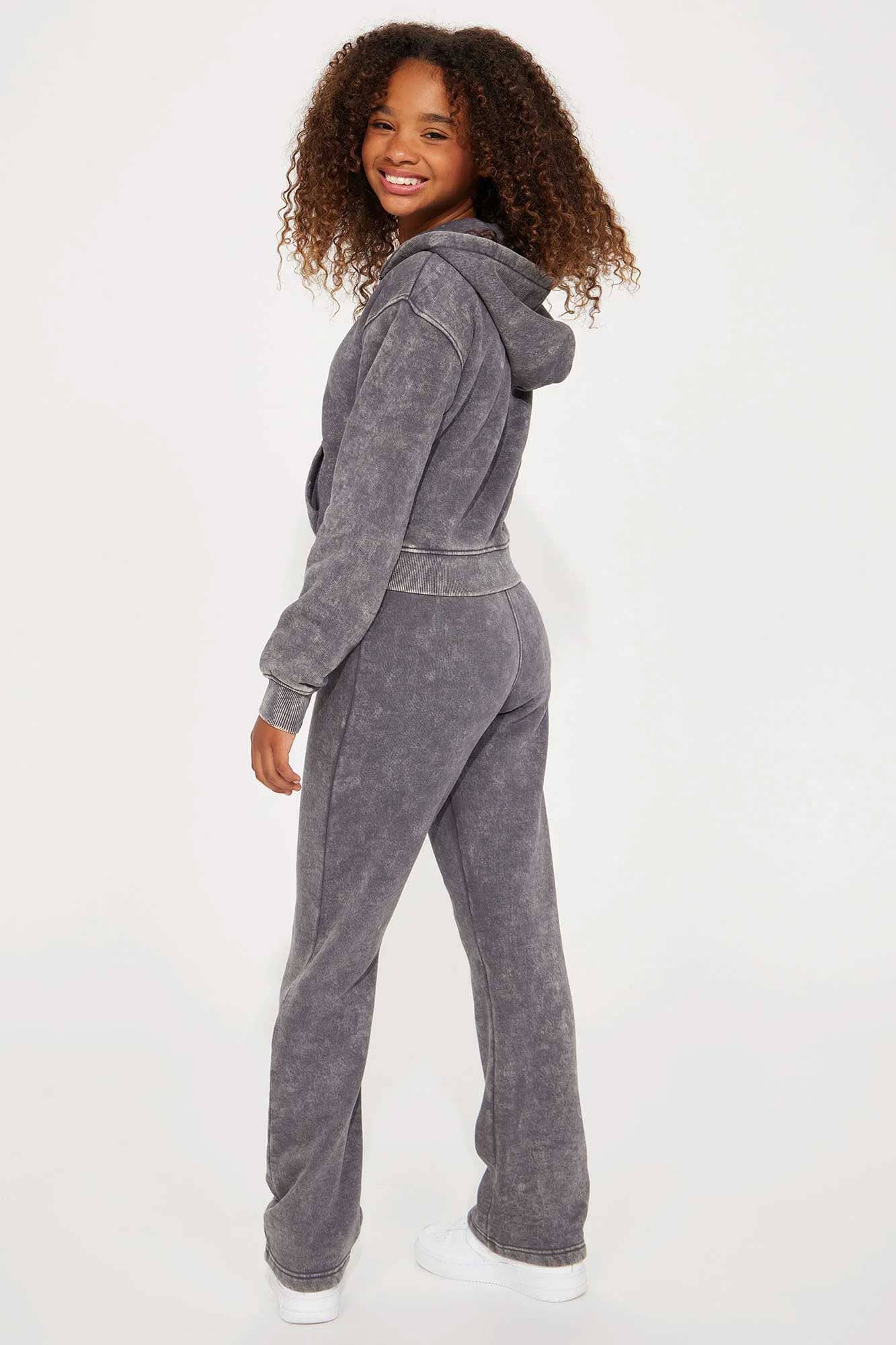 NK Girl's Good Vibes Only Acid Wash Fleece Trouser