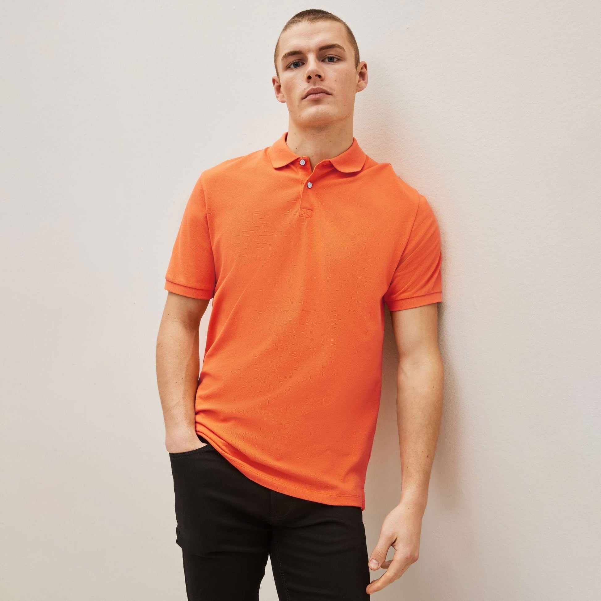 Polo Republica Men's Essentials Premium Short Sleeve Polo Shirt Men's Polo Shirt Polo Republica Orange S 