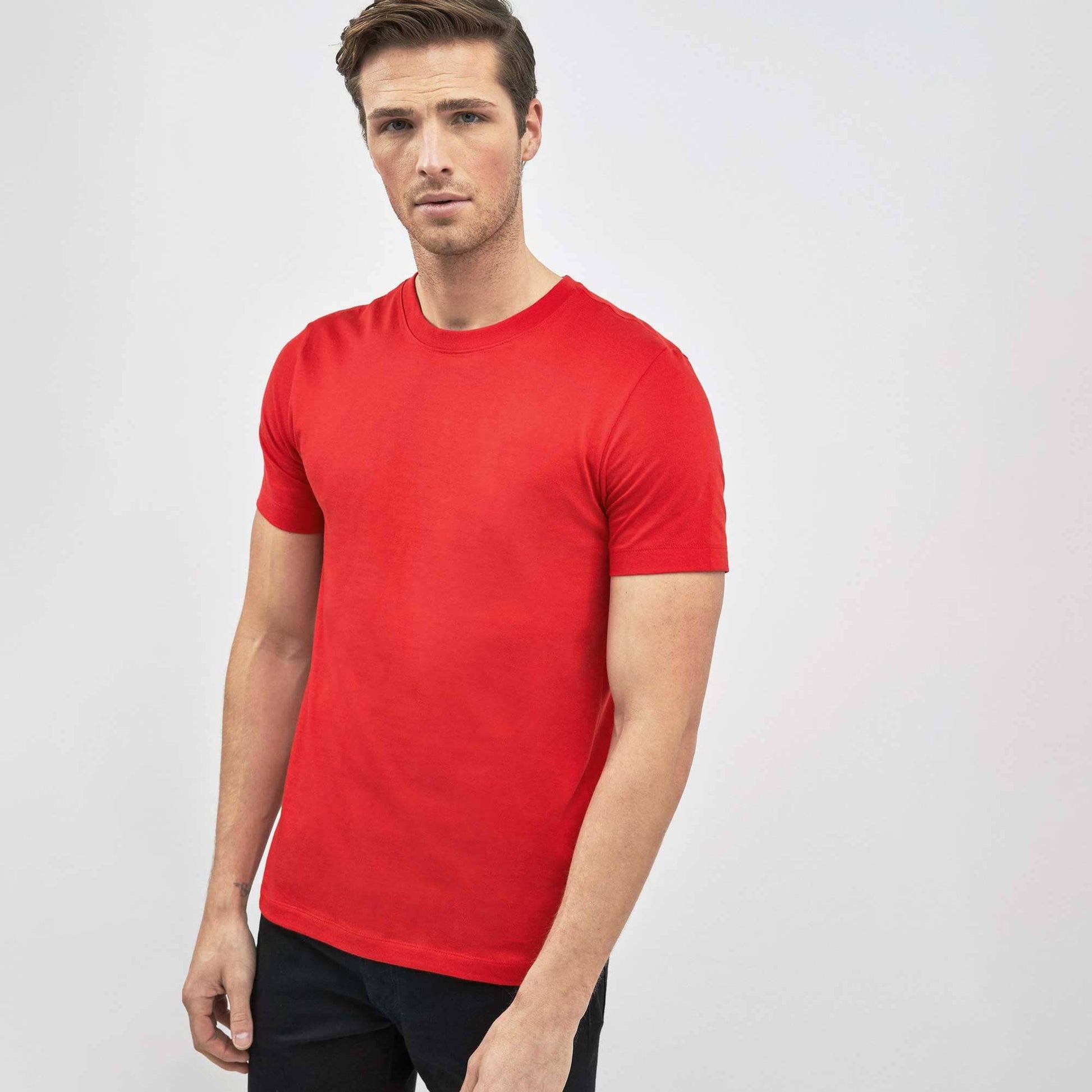 Polo Republica Men's Essentials Combed Cotton Short Sleeve Tee Shirt Men's Tee Shirt Polo Republica Red S 