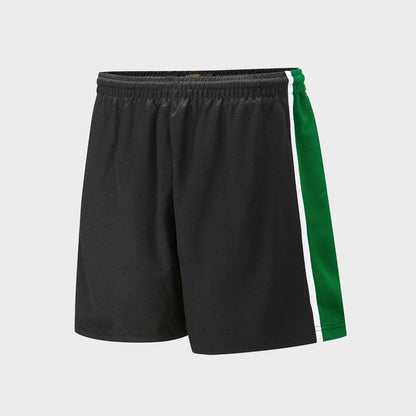 Falcon Men's Activewear Side Panel Shorts Men's Shorts HAS Apparel Black & Bottle Green L 