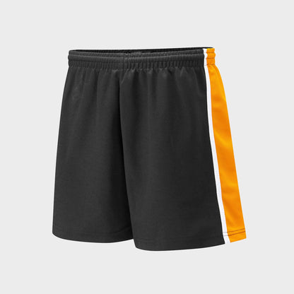 Falcon Men's Activewear Side Panel Shorts Men's Shorts HAS Apparel Black & Orange XS 